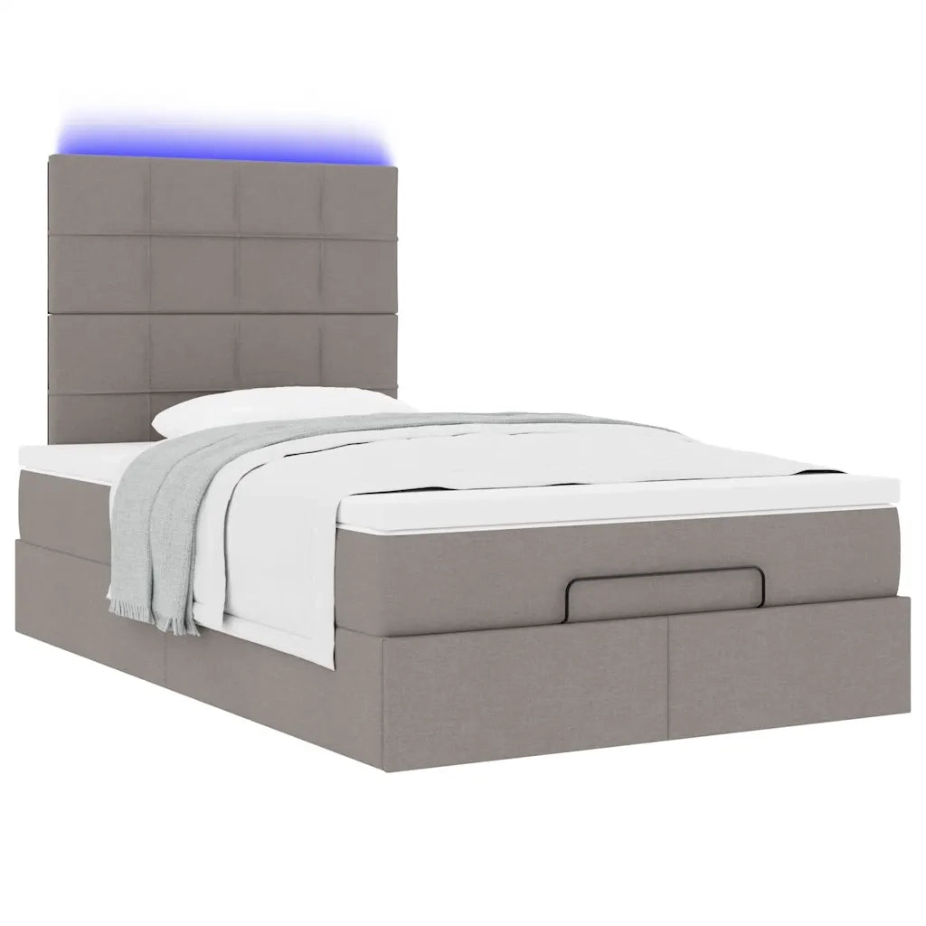 Struttura Letto Pouf con Materasso Tortora 120x200cm in Tessuto 3314000