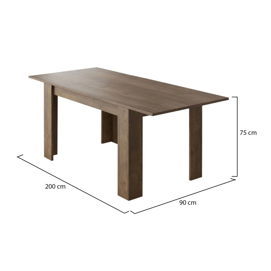 Marene, Tavolo Allungabile Allungabile, 200x90x75h cm Marrone Noce