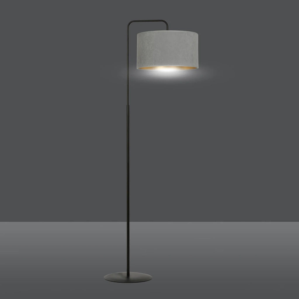 Piantana Contemporaneo Ganesha Acciaio Nero Grigio 1 Luce E27 Ip20