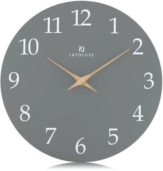 Orologio da Parete in MDF 30cm senza Sferragliamento, Orologio da Parete Moderno e Silenzioso a Batterie, Facile da Leggere per Soggiorno, Camera, Cucina, Ufficio