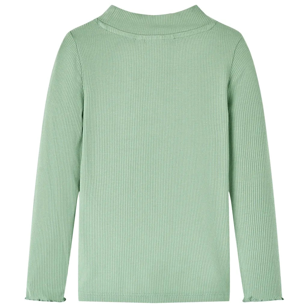 Maglietta da Bambina Maniche Lunghe a Lupetto Menta Scuro 128cod mxl 84060