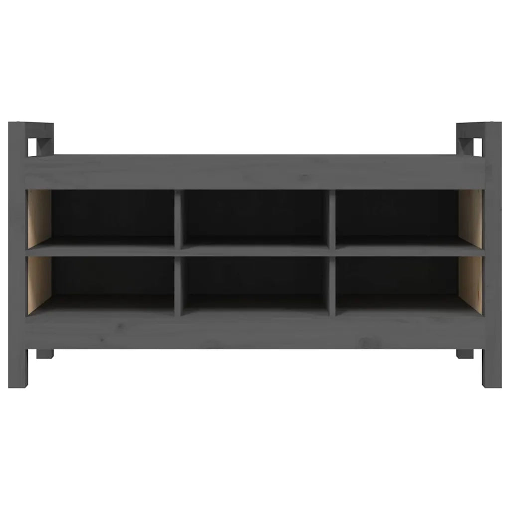 Panca da ingresso-Sgabello-Panca da Corridoio Grigia 110x40x60 cm in Legno Massello di Pino