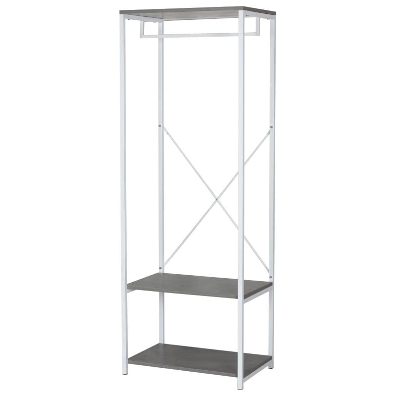 PORTABITI CON 2 RIPIANI IN LEGNO TRUCIOLATO+METALLO 60X40X167