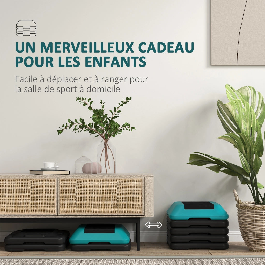 Scalino Aerobico Regolabile ¨C zephmum ¨C Blu, 5 Altezze 10-30 cm, Carico 150 kg