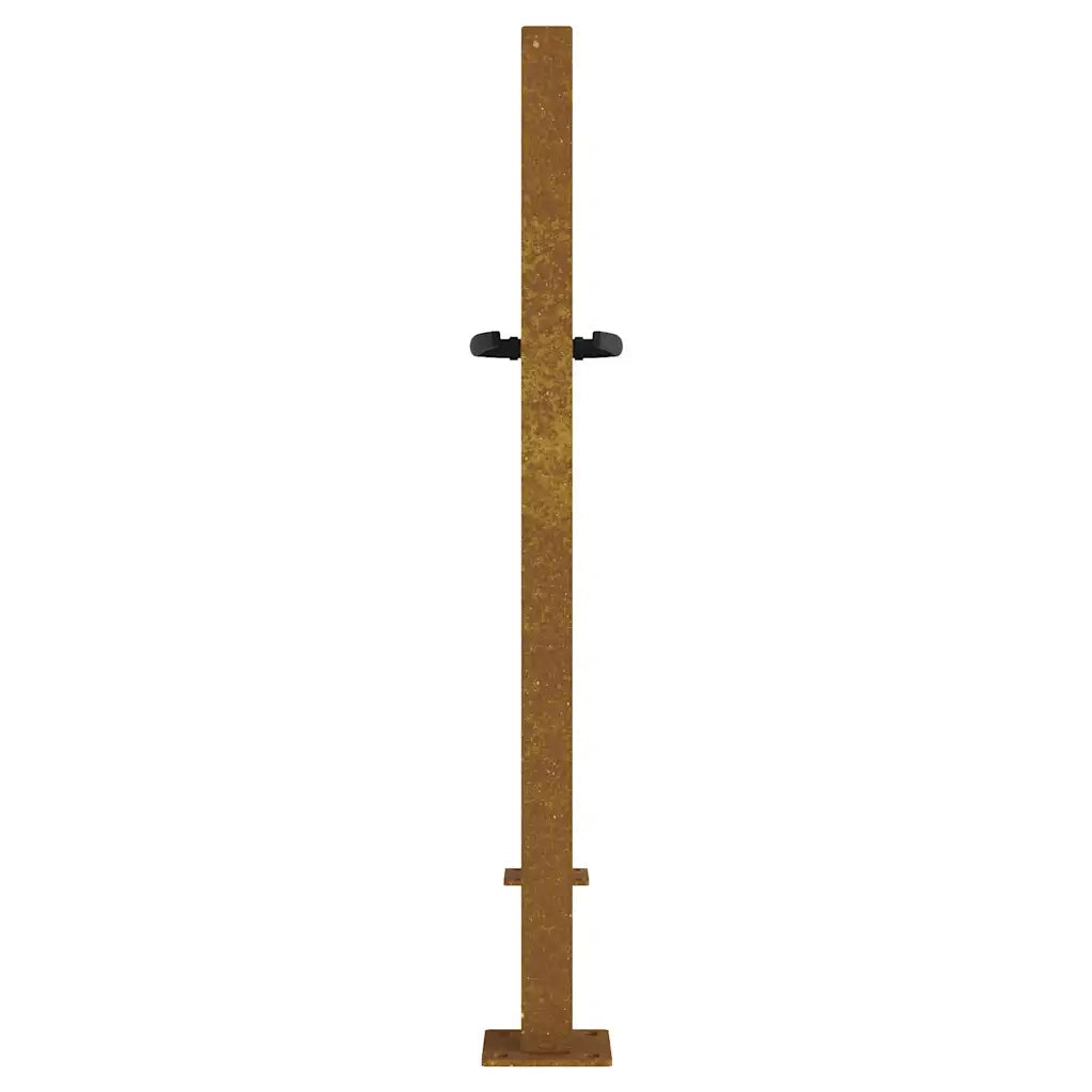Cancello da giardino 100x75 cm in acciaio Corten con design erba 153226