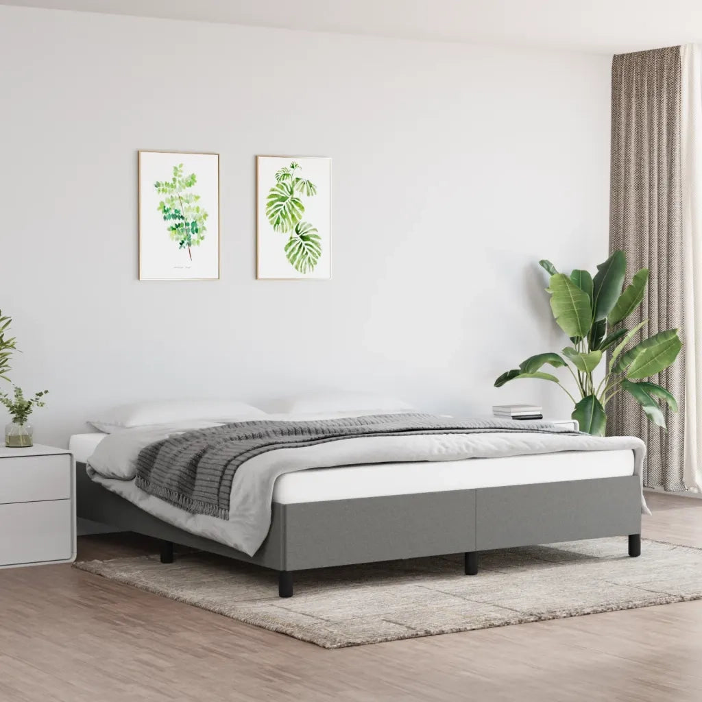Giroletto senza Materasso Grigio Scuro 160x200 cm Tessuto 347075