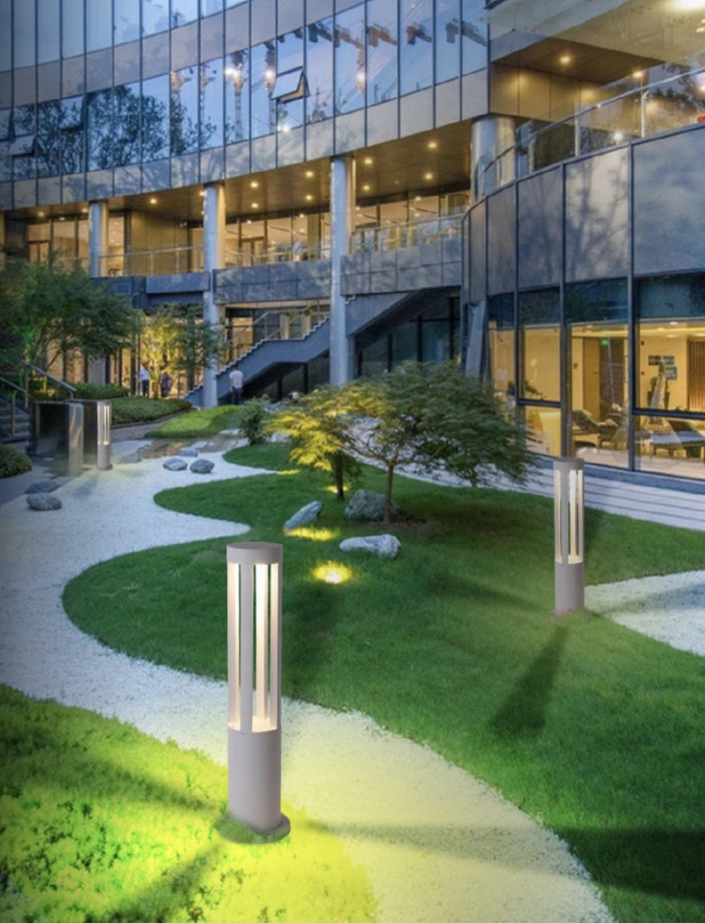 LAMPIONE PALO DA GIARDINO A LED IP65 ILLUMINAZIONE DA ESTERNO 15W GRIGIO PER DECORAZIONI PRATO VIALETTI LUCE CALDA