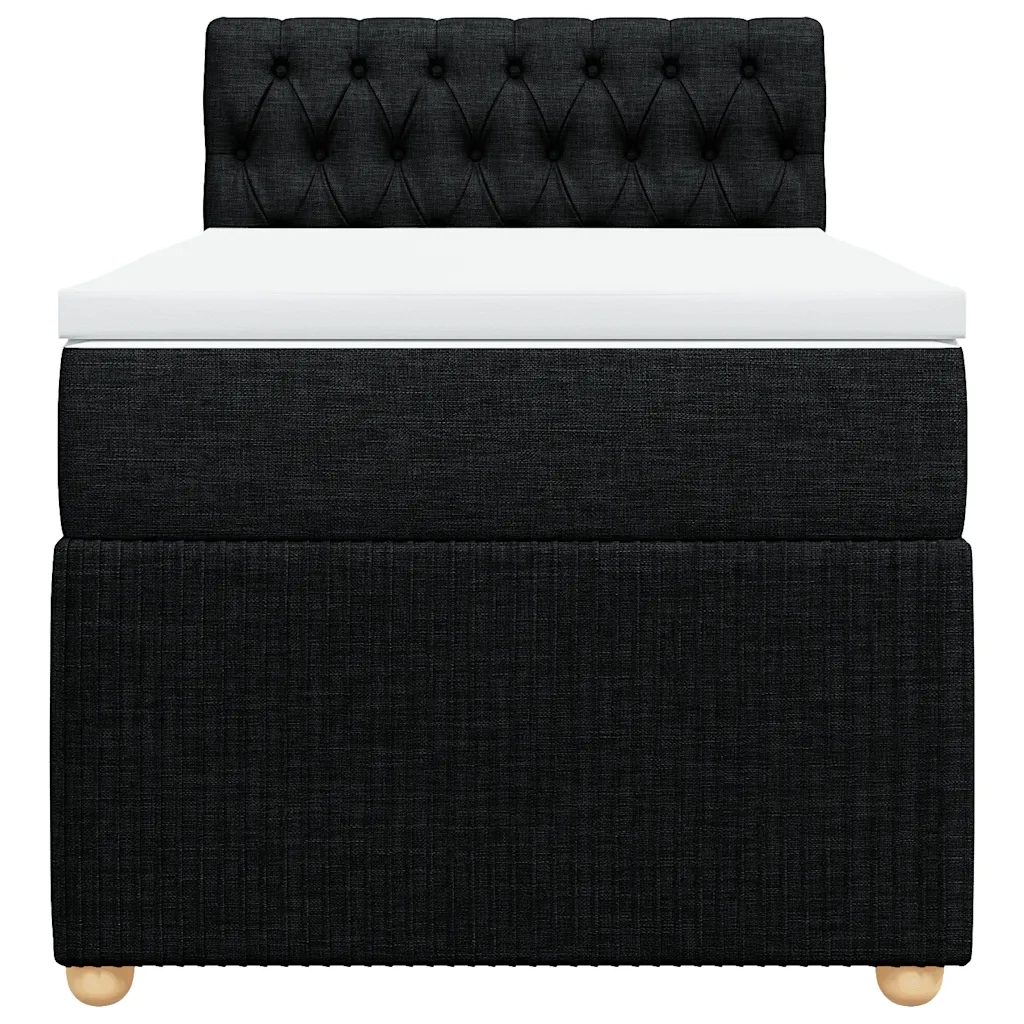 Giroletto a Molle con Materasso Nero 90x190 cm in Tessuto
