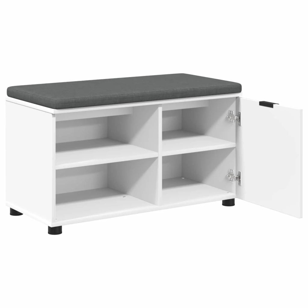 Panca per ingresso con cuscino-Sgabello-Panca da Corridoio Bianco 80 x 38 x 46 cm 256995