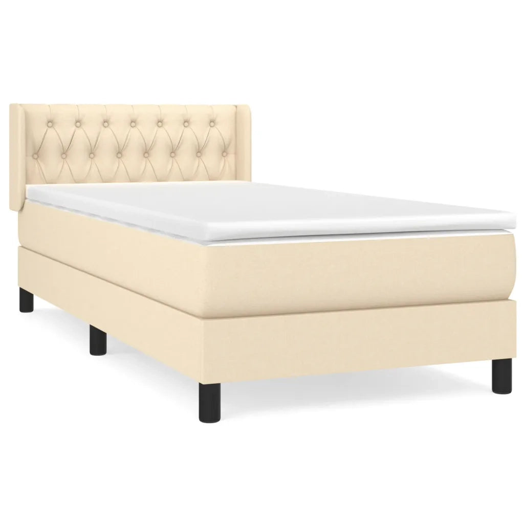Giroletto a Molle con Materasso Crema 90x190 cm in Tessuto 3129918