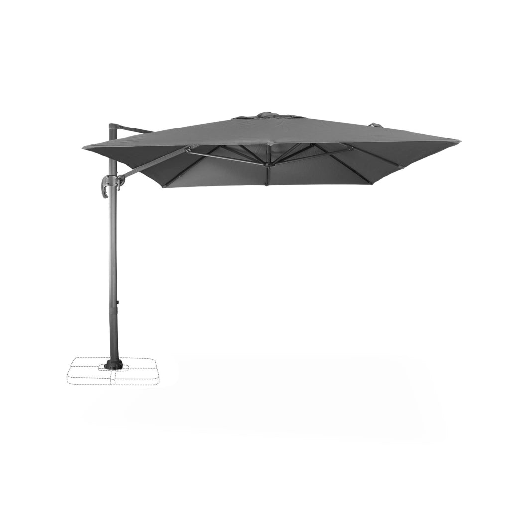 Ombrellone rettangolare, 3x4m, grigio