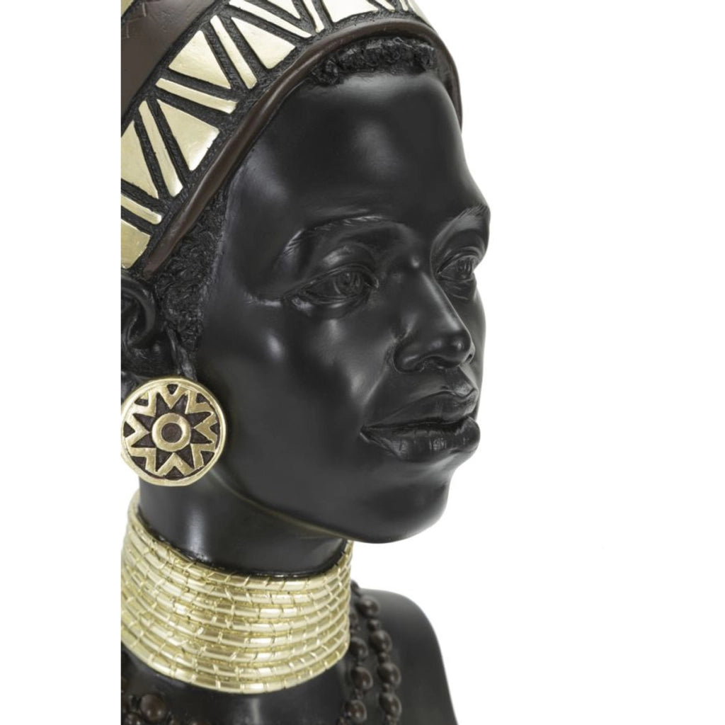 Scultura Africa 7, Nero, Poliresina, 23x19x38,5 cm