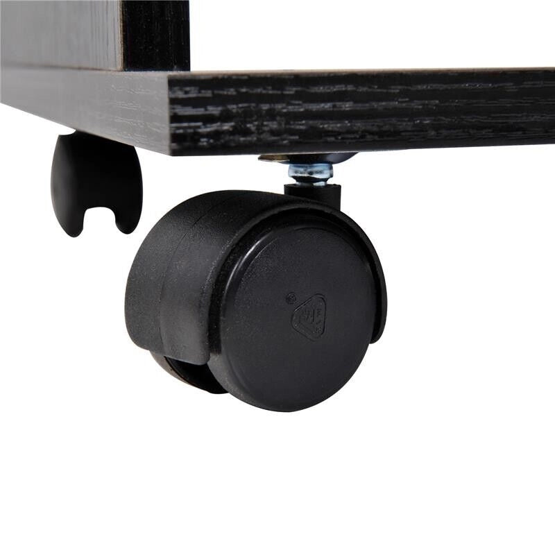 ARMADIO GUARDAROBA A 5 RIPIANI CON RUOTE E BARRE APPENDIABITI 120X40X128CM NERO