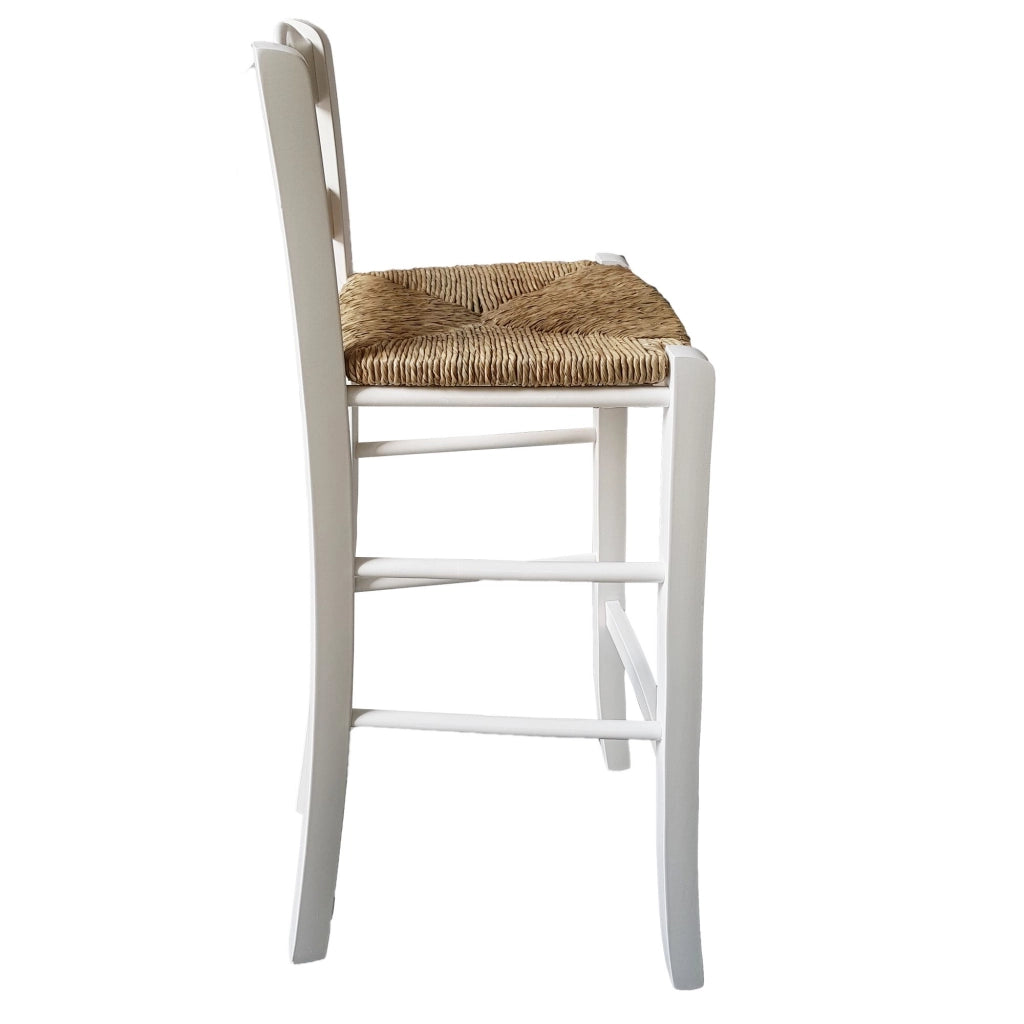 Sgabello snack seduta paglia h67 bianco