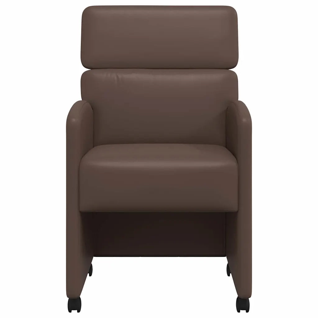 Sedie da Pranzo con Ruote 2 pcs Marrone 58 x 65 x 98 cm