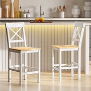 SGABELLO BAR 2 PEZZI 41x46x97,5 cm Legno di pino Naturale stile rustico