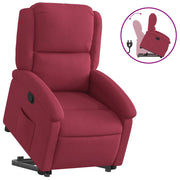 Poltrona | Sedia Relax Alzapersona Reclinabile Rosso Vino in Velluto