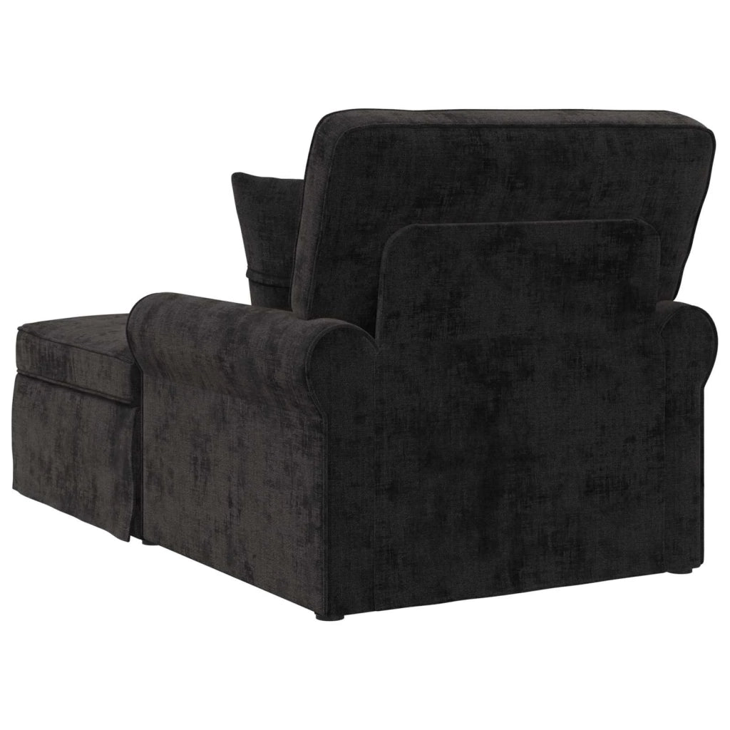 Chaise Longe con Gonna con cuscino Nero 157 x 91 x 91 cm ARES