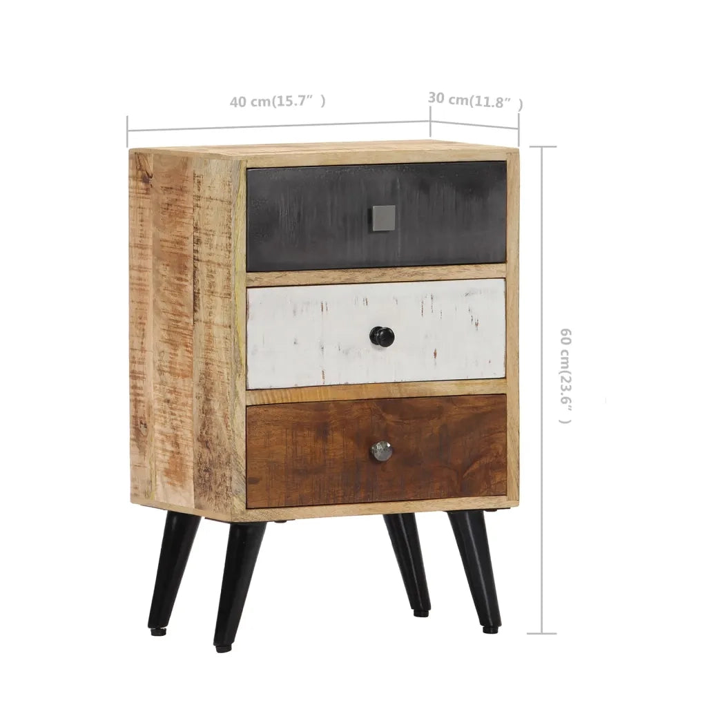 Comodino 40x30x60 cm in Legno Massello di Mango 282875