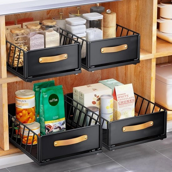 Organizzatore Telescopico per Cassetta - Cassetta Uittrekbare in Acciaio di Alta Qualità - 40 x 15,5 x 30 cm - Montaggio Facile - Organizzatore per Cucina/Bagno/Studio