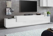 Mobile Tv 3 Ante a Ribalta 240x45x51,5 cm Coro Bianco Lucido/Bianco