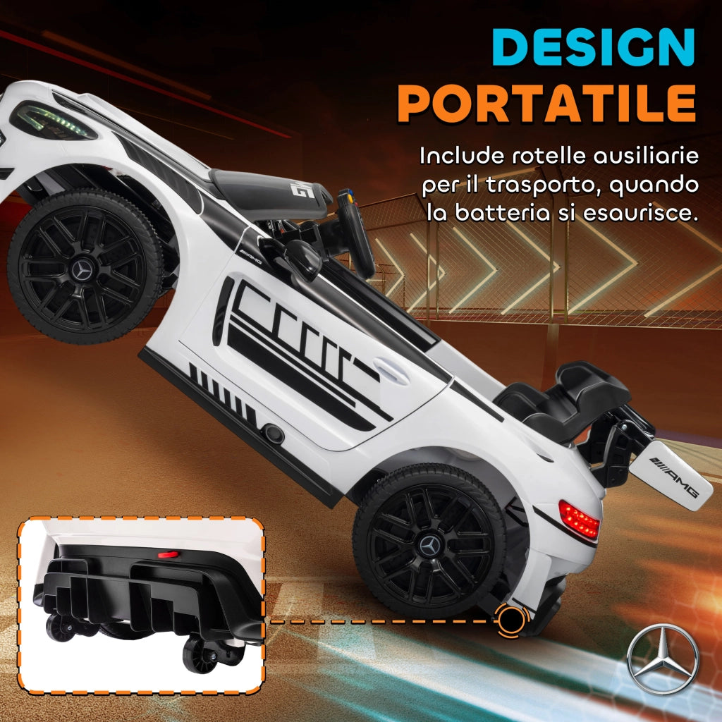 Auto Elettrica Bambini con Telecomando e Luci LED ¨C zephmum ¨C Bianco
