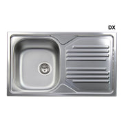 Lavello incasso in acciaio inox 86 cm gocciolatoio DX  - Cromo