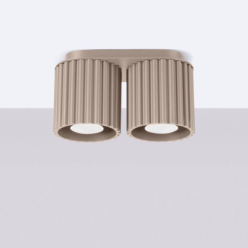 Plafoniera ovale moderna taupe 21cm 2xGU10 VISTAO Pure