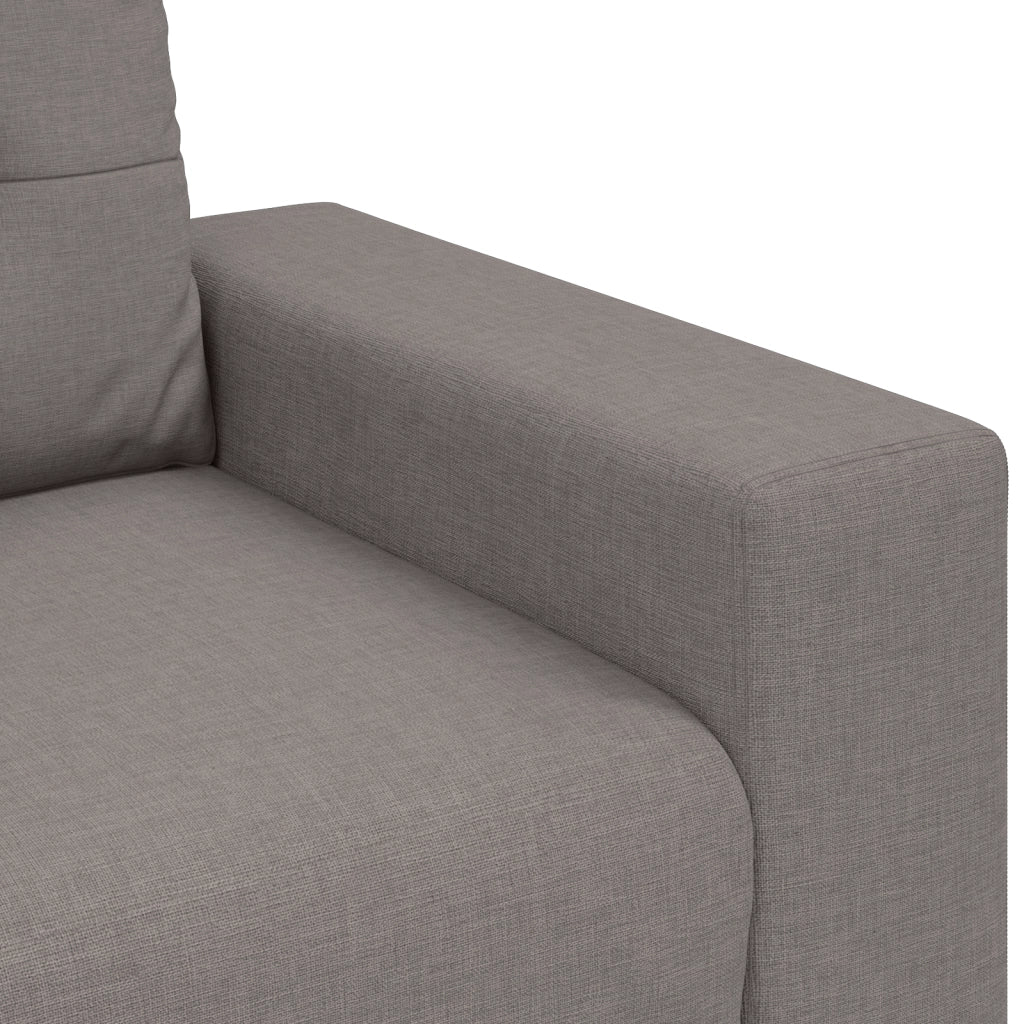Set Divano a 2 Pezzi con Cuscini in Tessuto Taupe