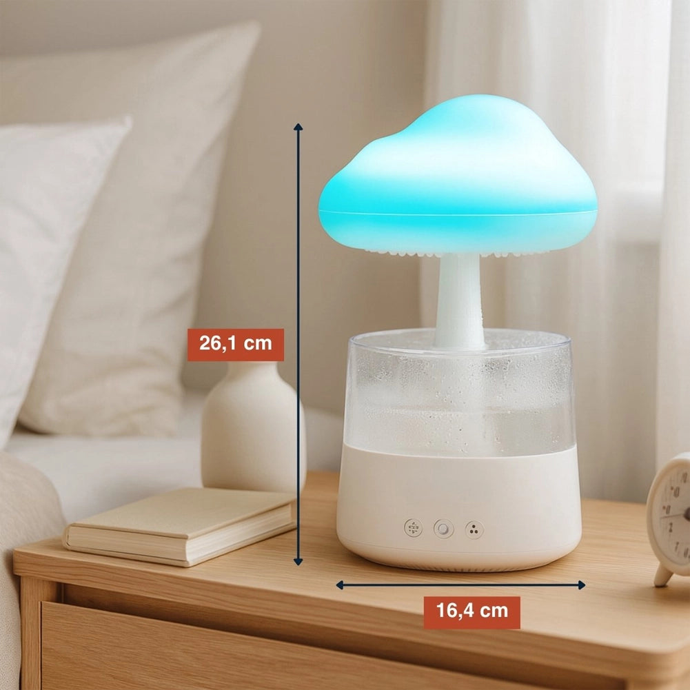Umidificatore Ambiente Diffusore di Aromi Oli Essenziali e LED Funzione Pioggia