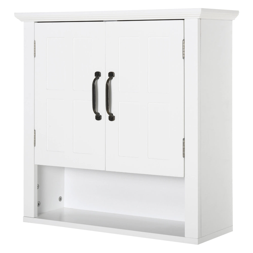 Armadietto da Bagno Pensile ¨C zephmum ¨C Bianco 60x20x58 cm