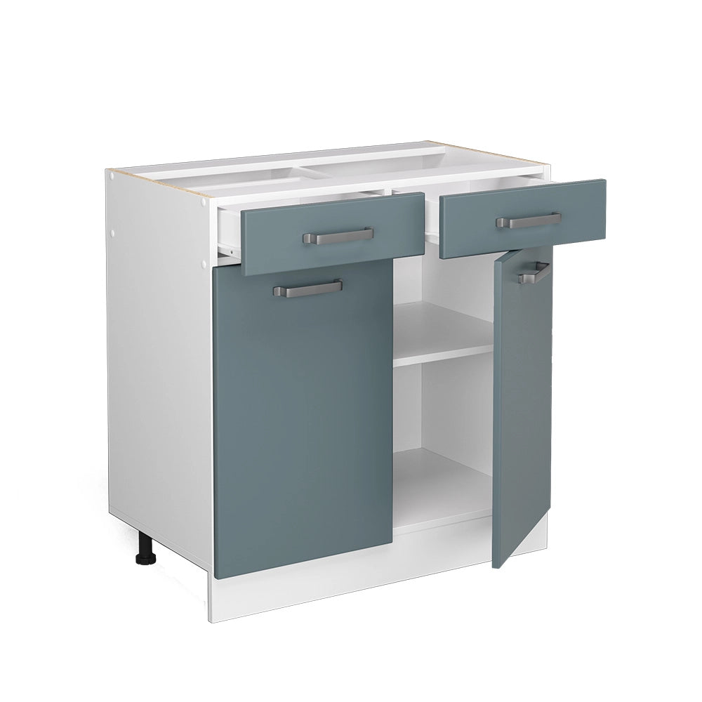 Vicco Armadio da cucina con cassetto  Grigio-blu 80 cm , senza piano di lavoro
