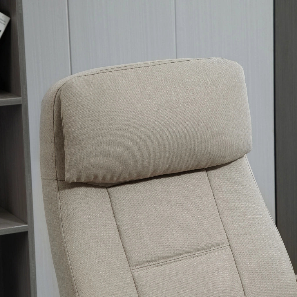 Sedia da ufficio con massaggio regolabile in altezza con dondolo ruote 360 gradi Poliestere Beige