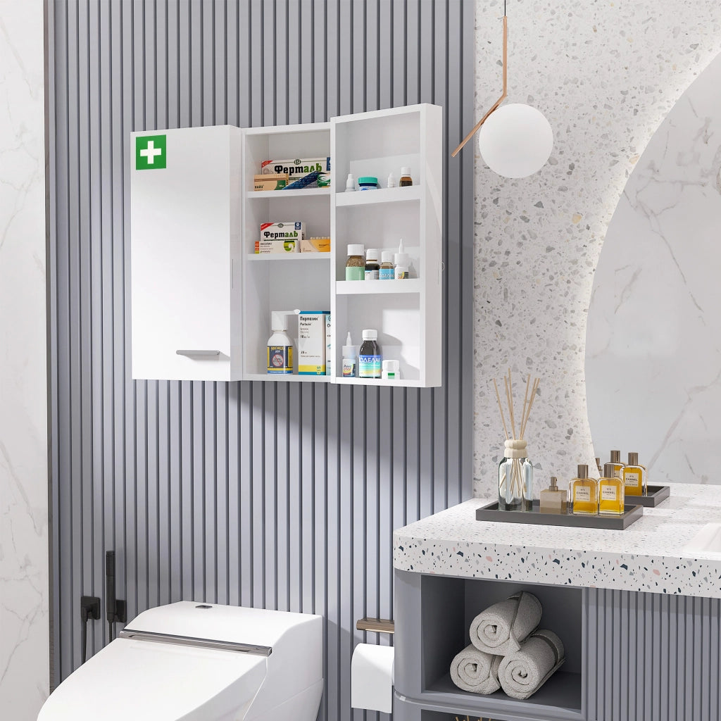 Armadietto per Medicinali ¨C zephmum ¨C Bianco, Acciaio, 55x18x60 cm