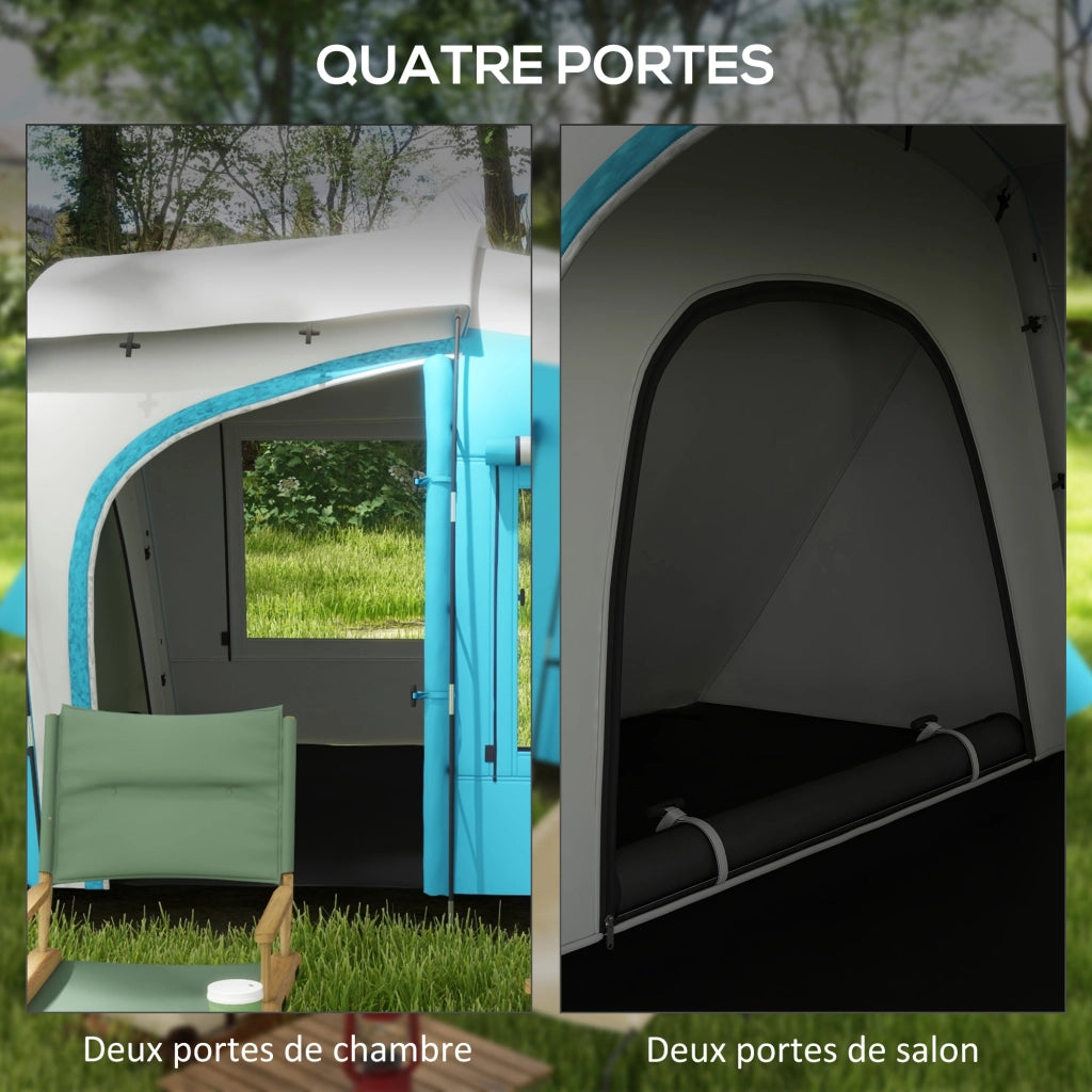 Tenda da Campeggio 3-4 Persone 2 Camere ¨C zephmum ¨C Grigio 460x220x175 cm