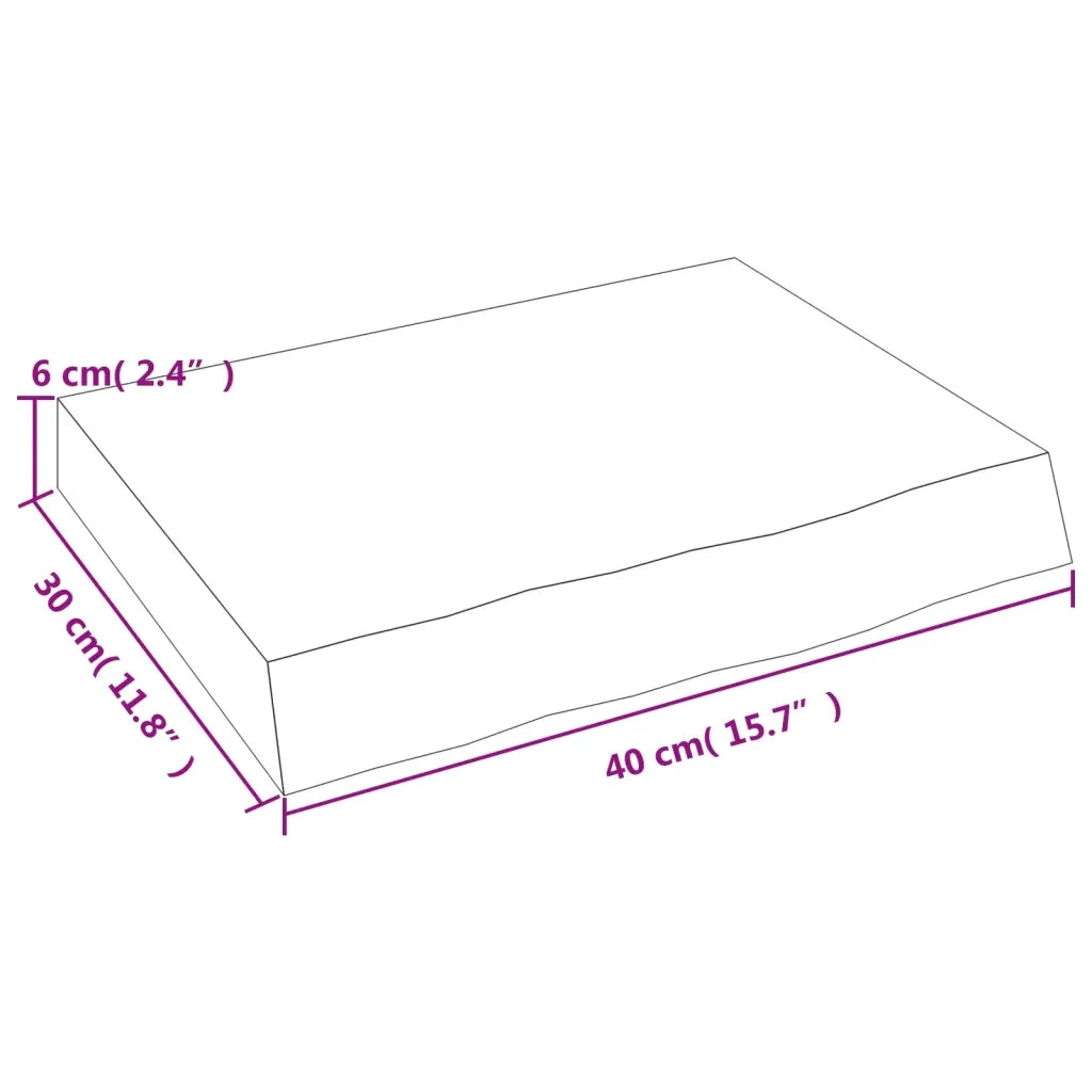 Piano Bagno Marrone Scuro 40x30x(2-6)cm Legno Massello Trattato CFW9894581