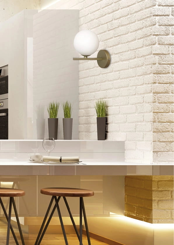 Applique Candellux KAMA ottone/bianco G9 28W IP20 21-73419