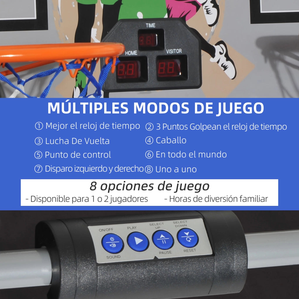Canestro da Basket Pieghevole ¨C zephmum ¨C Grigio, Acciaio, 205x110x205 cm