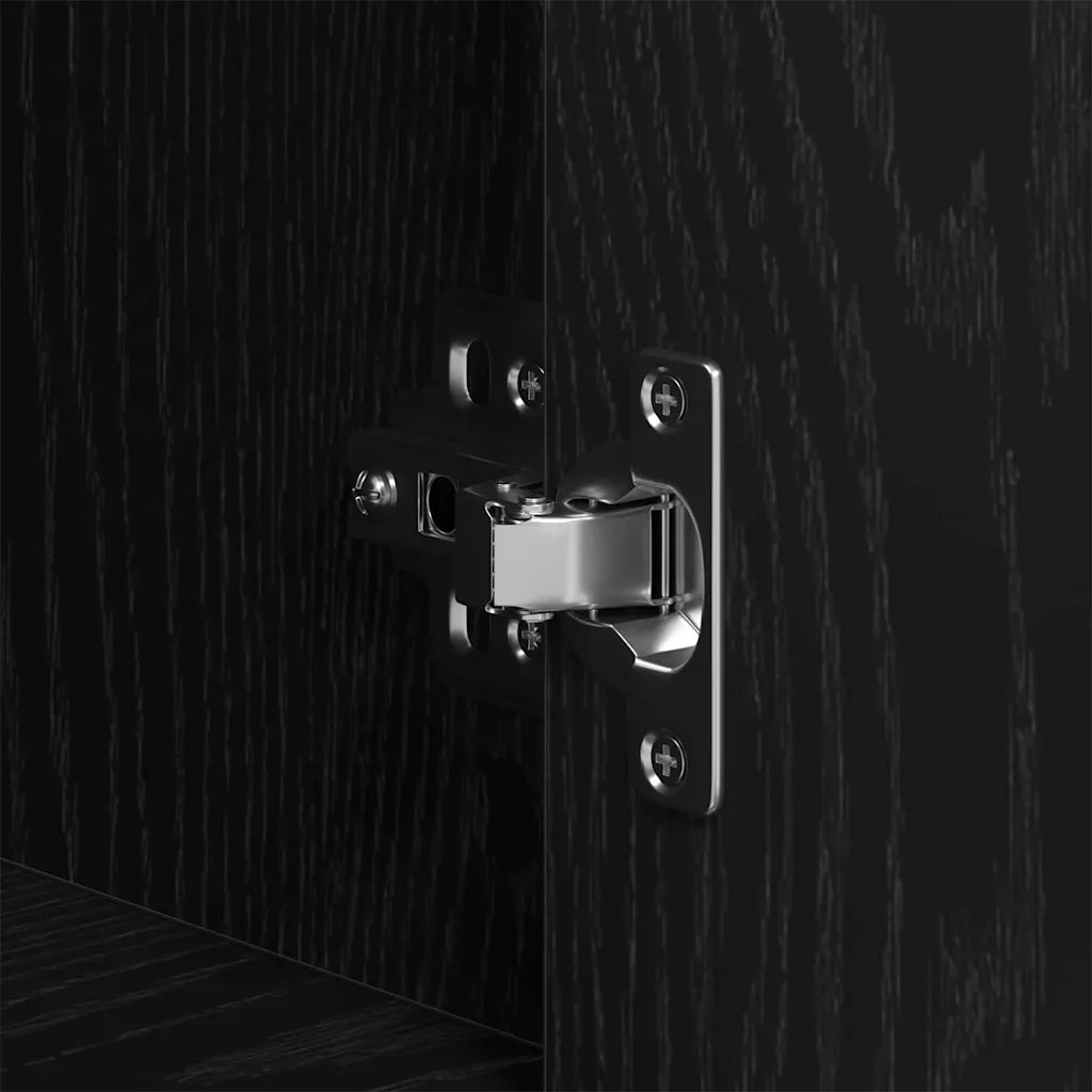 Credenza Rovere Nero 80 x 33 x 70 cm Legno multistrato 862800