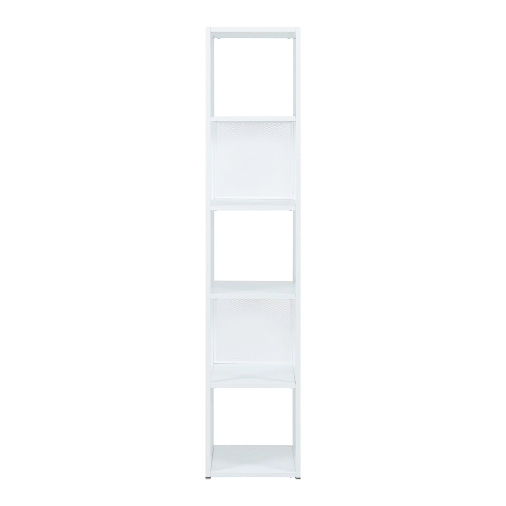 Scaffale da Terra Finspång Libreria in Acciaio 185 x 38 x 38 cm - Bianco [en.casa]