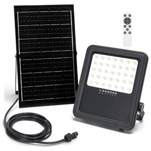 FARO SOLARE 300W LED CON PANNELLO FARETTO CREPUSCOLARE TELECOMANDO IP66