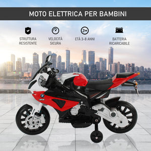 Easycomfort Moto Elettrica per Bambini 3-8 Anni con Licenza BMW, Batteria 12V, Rotelle e Luci, 110x47x69 cm