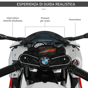 Easycomfort Moto Elettrica per Bambini 3-8 Anni con Licenza BMW, Batteria 12V, Rotelle e Luci, 110x47x69 cm