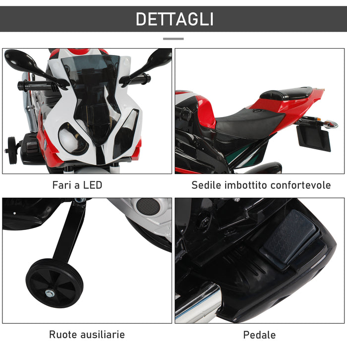 Easycomfort Moto Elettrica per Bambini 3-8 Anni con Licenza BMW, Batteria 12V, Rotelle e Luci, 110x47x69 cm