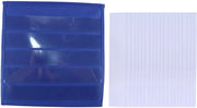 Supporto per carte doppio lato - 33 x 30,5 cm - PVC trasparente - Ripiegabile - Pelle attiva - 20 carte bianche - Flip-over