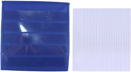 Supporto per carte doppio lato - 33 x 30,5 cm - PVC trasparente - Ripiegabile - Pelle attiva - 20 carte bianche - Flip-over