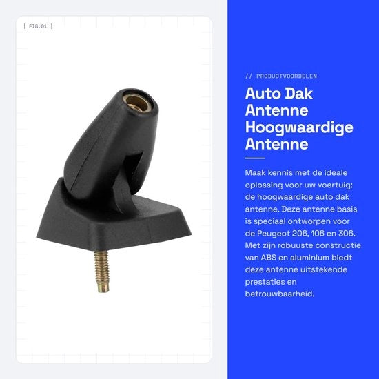 Antenna Dak Alta Qualità - Antenna Piede - Robusta/Duratura - Facile da Installare - Per 206/106/306 - Numero di Parte OEM 206 106 306