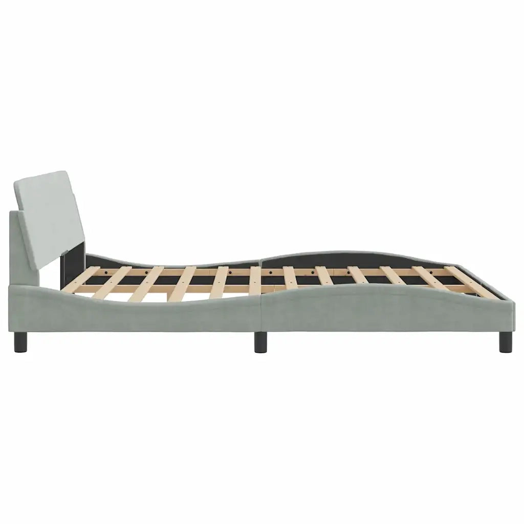 Giroletto-Struttura Letto Dover Grigio Chiaro 180x200 cm Velluto