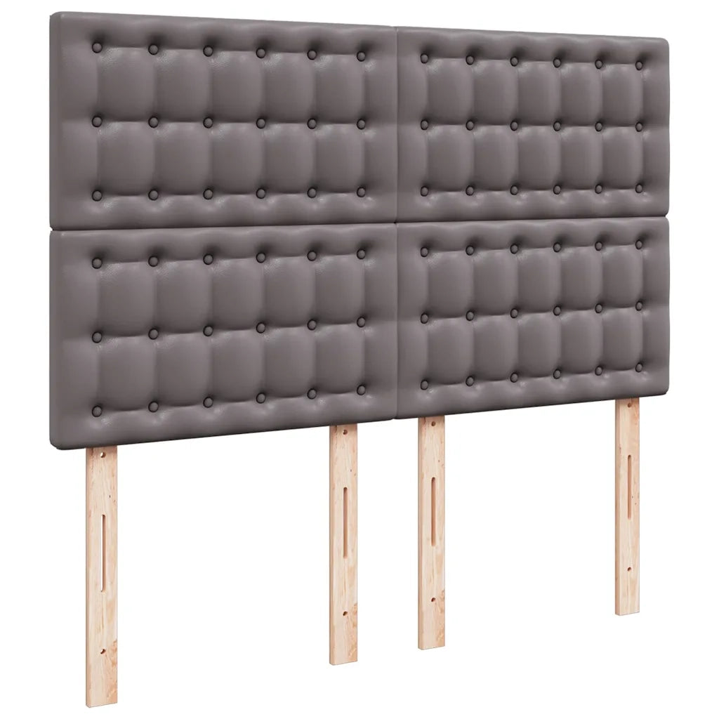 Struttura Letto Pouf con Materasso Grigio 140x190 cm Similpelle 3313853