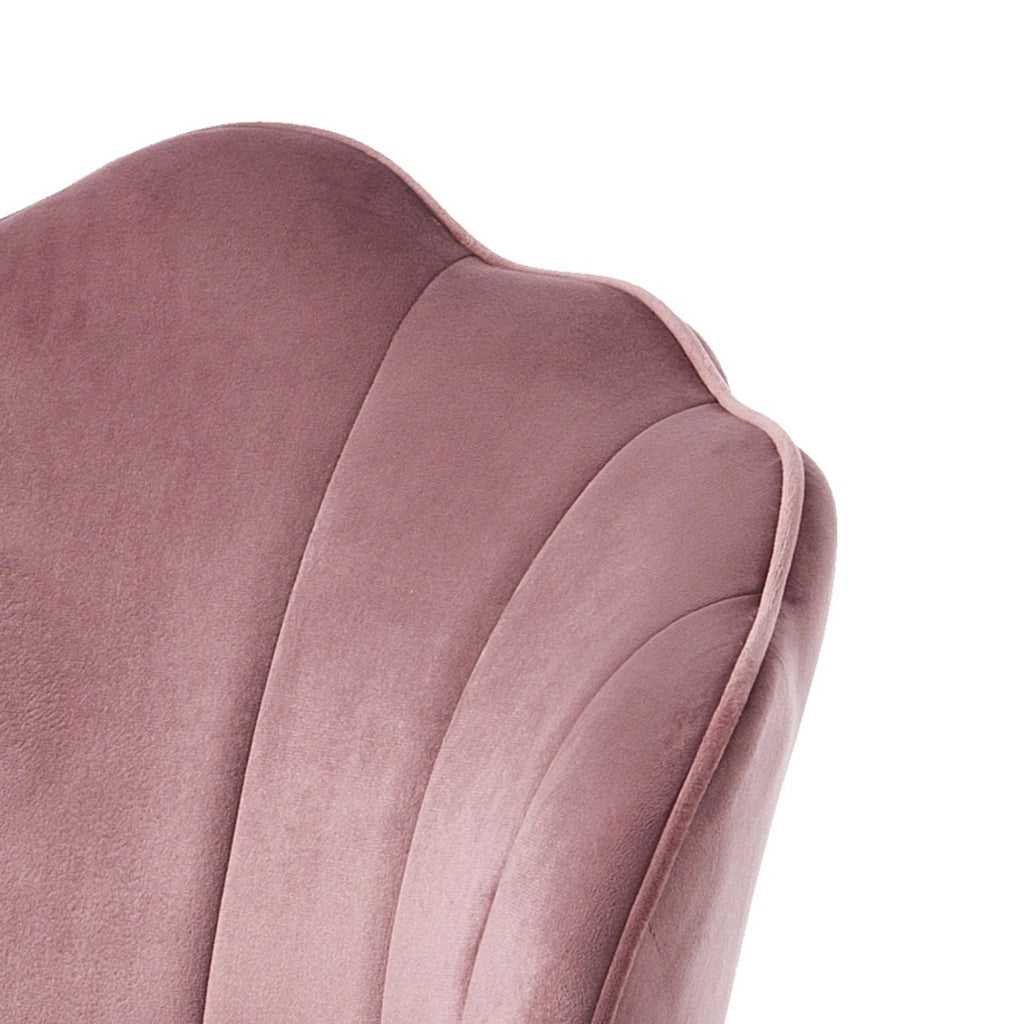 Sgabello LINNY PINK in velluto rosa con base in metallo oro